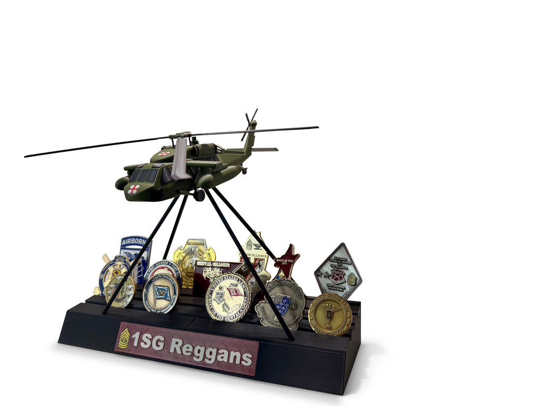 UH-60 Blackhawk Challenge Coin Holder | Military Display Stand