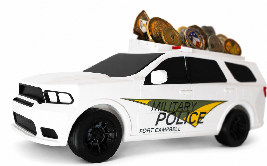 Dodge Durango MP Cruiser Coin Holder | Military Police Challenge Coin Display | Law Enforcement Desk Decor | Veteran Gift