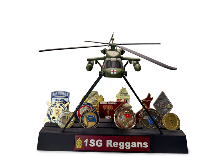 UH-60 Blackhawk Challenge Coin Holder | Military Display Stand
