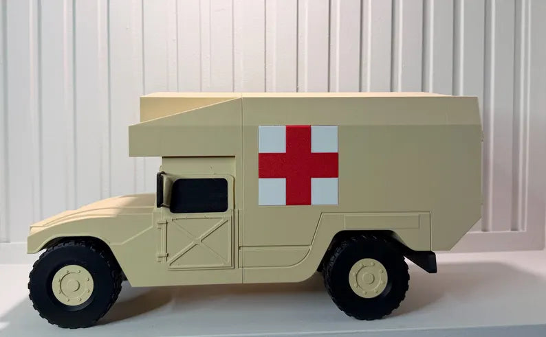 M988 MEDEVAC HMMWV Coin Holder | 3D Printed Military Ambulance Display