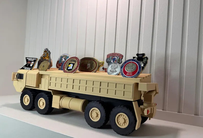 Army Wrecker Coin Holder | Military Recovery Vehicle Challenge Coin Display | 88M 91B Veteran Gift