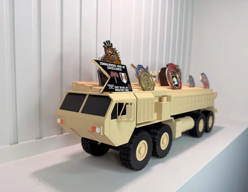 Army Wrecker Coin Holder | Military Recovery Vehicle Challenge Coin Display | 88M 91B Veteran Gift