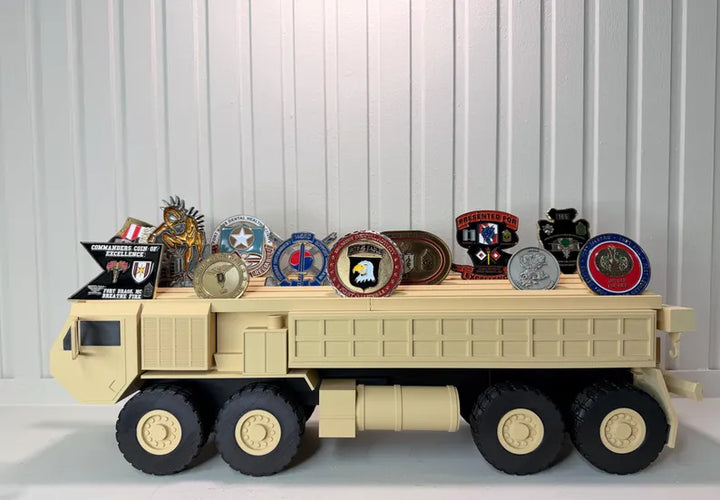 Army Wrecker Coin Holder | Military Recovery Vehicle Challenge Coin Display | 88M 91B Veteran Gift