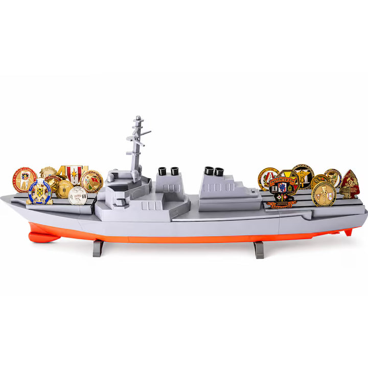 Arleigh Burke Destroyer | Navy Challenge Coin Display | Guided Missile Destroyer Desk Decor | Veteran Gift