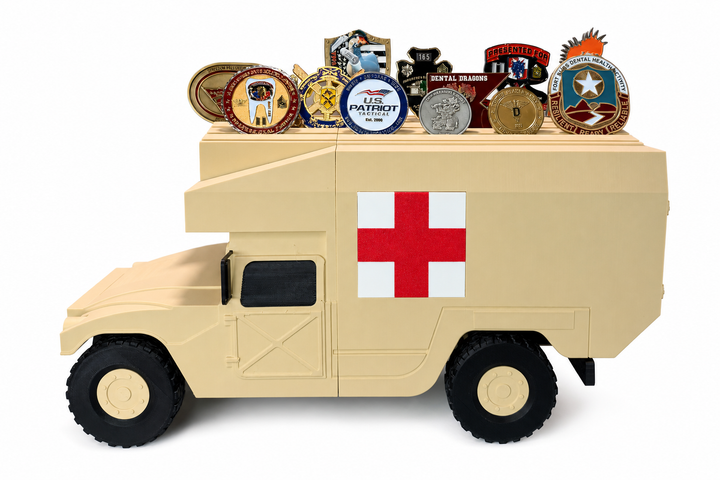 M988 MEDEVAC HMMWV Coin Holder | 3D Printed Military Ambulance Display